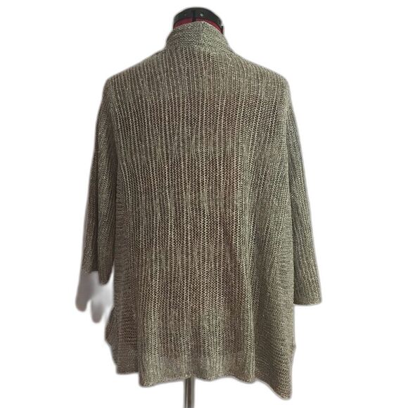 Eileen Fisher Linen Silk Blend Open Front Cardigan Women's Size Large Grey - Picture 4 of 10